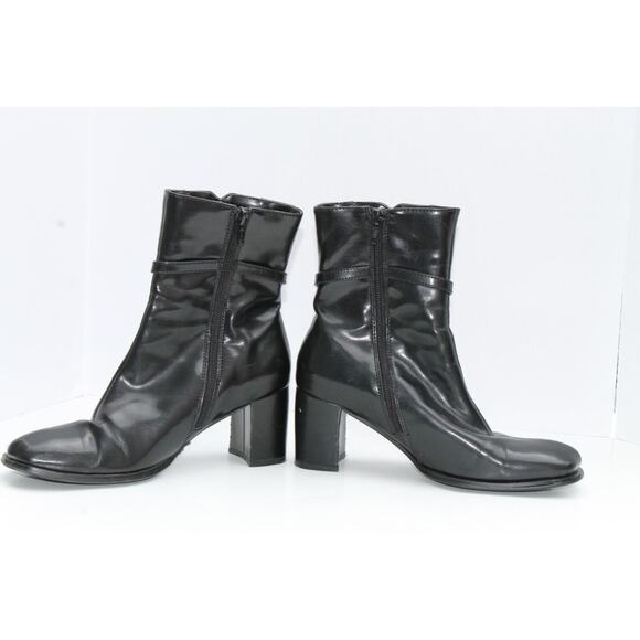 Aquatherm By Santana Boots Womens 6 M Black Ankle Round Toe Heels Mid Top Zip - Picture 8 of 12
